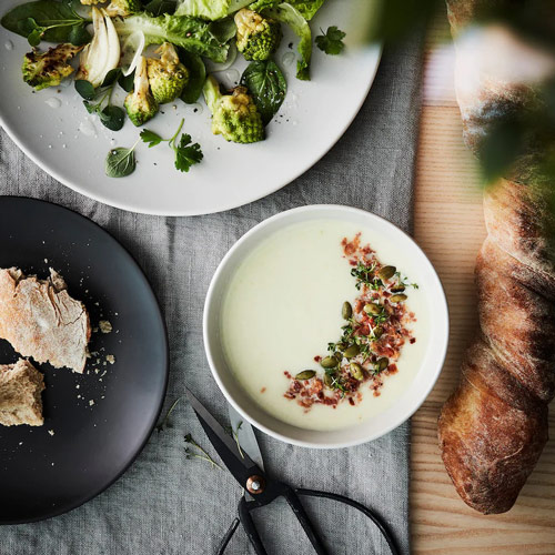 سرویس غذاخوری 18 پارچه بژ اروپایی مدل DINERA ایکیا