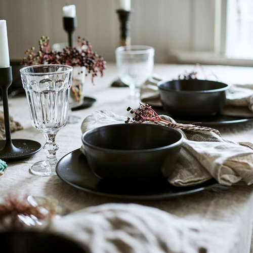 سرویس غذاخوری 18 پارچه ذغالی اروپایی مدل DINERA ایکیا