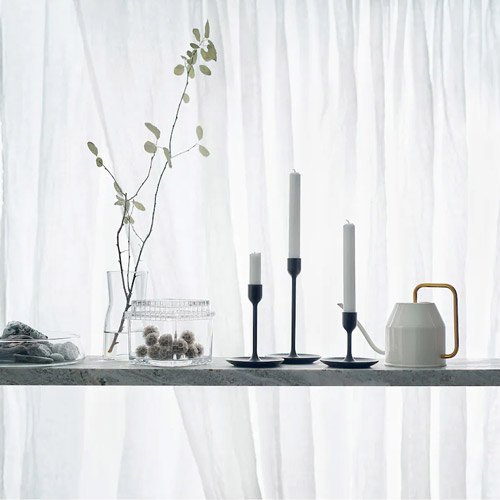 شمعدان فلزی مشکی 3 عددی مدل FULLTALIG ایکیا