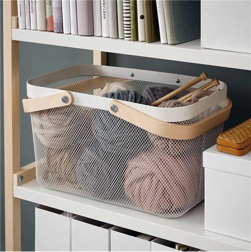 سبد پیک نیک فلزی بزرگ سفید ایکیا مدل RISATORP