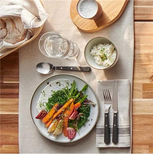 سرویس قاشق چنگال 6 نفره دسته مشکی مدل LIVNARA ایکیا