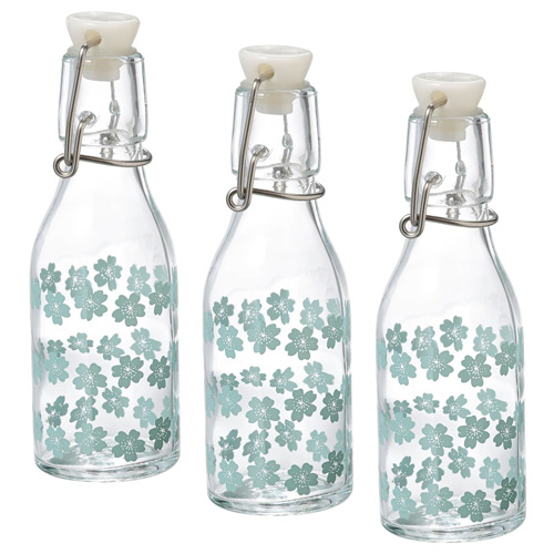 بطری در کلیپسی طرح دار 3تایی مدل KORKEN ایکیا